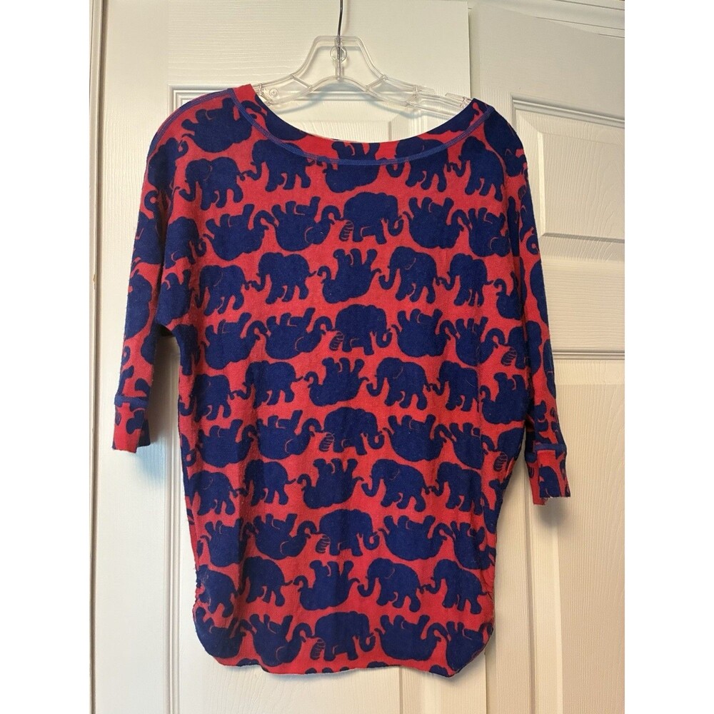 Lilly Pulitzer Sweater Size Small 100% Merino Wool Tusk In The Sun Elephants